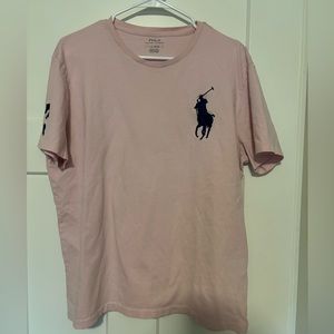 Polo Ralph Lauren Big Pony Tee Men’s Large, Pink with Navy Pony‎ SZ L